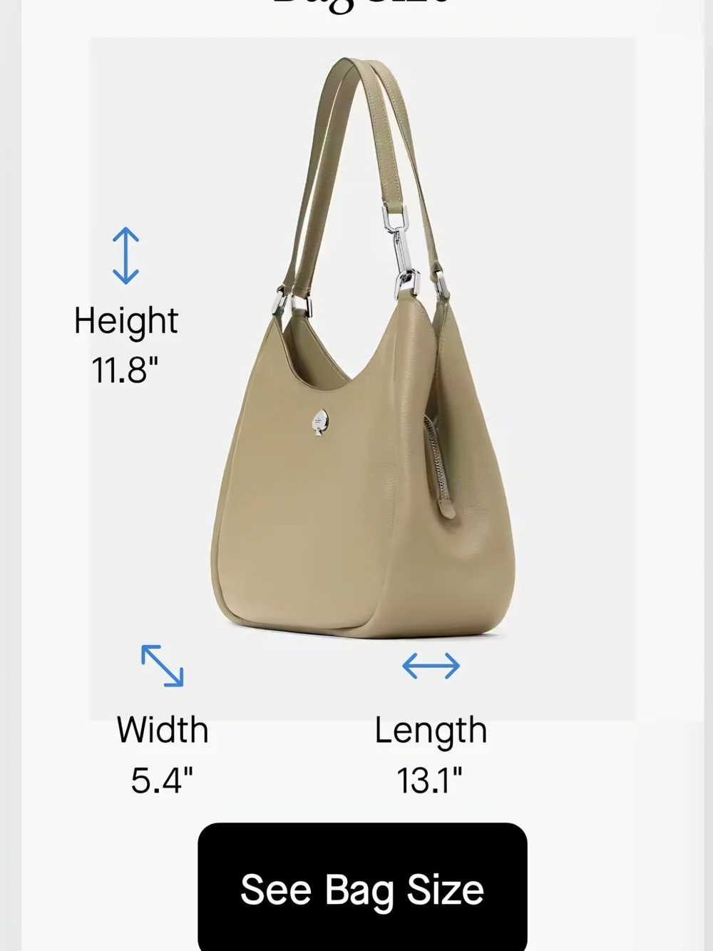 kate spade Cream Leather Hobo with Gold-Tone Hardware